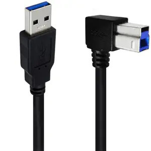 Kabel Printer ekstensi USB 3.0 A Male ke USB 3.0 B tipe Male BM kabel cetak USB 3.0 kabel siku 90 derajat