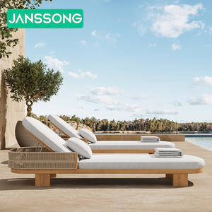 Tumbonas de Lujo de Teca para Exteriores, Tumbonas de Playa, Tumbonas para Piscina de Resort, Tumbonas Impermeables para el Borde de la Piscina - Product Image 4