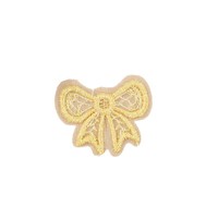 Patch en tissu brodé en dentelle d'organza couleur macaron, avec nœud et découpes en maille transparente, pour accessoires capillaires, garnitures de vêtements DIY et embellissements