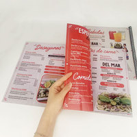 Pabrik disesuaikan CMYK PVC tahan air kualitas tinggi buku Menu restoran dengan mengikat Spiral