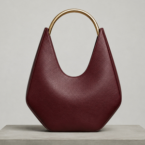 Sac à main structuré pour femme, forme croissant, aspect cuir, poignée métallique, élégant sac à bandoulière, sac à main quotidien tendance pour le travail - Product Image 3