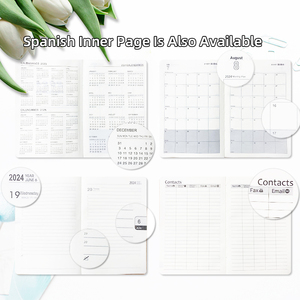 Bán Buôn Biểu Tượng Tùy Chỉnh 2024 Bìa Cứng Để Làm Danh Sách Kinh Doanh Tây Ban Nha Chương Trình Nghị Sự Máy Tính Xách Tay Với Chủ Bút - Product Image 5