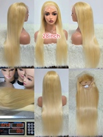 Perruque frontale en dentelle 13x4 Letsfly Wholesale 613 Blonde, 30 pouces, lisse/ondulée/à vagues profondes, densité 200%, cheveux naturels 100% humains