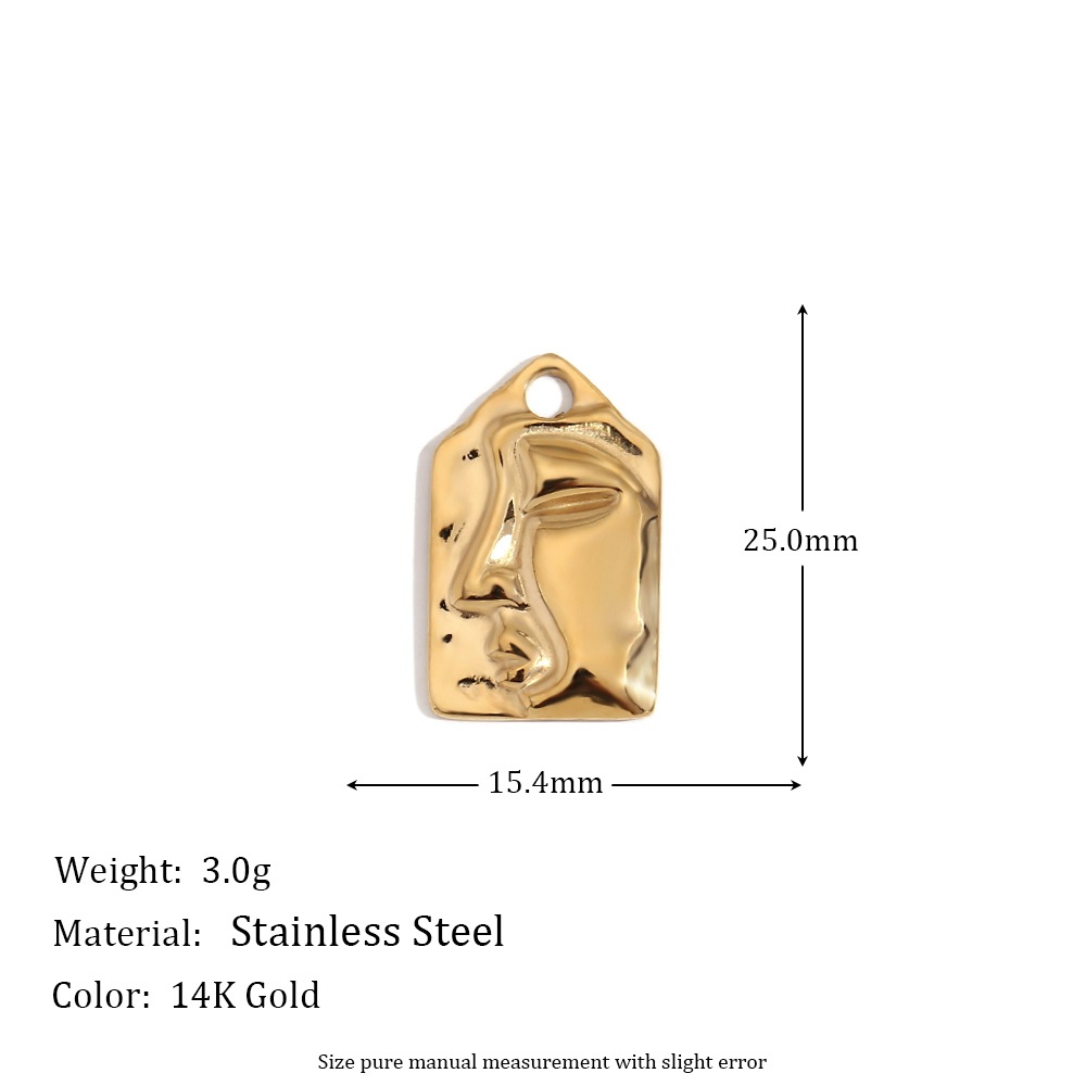 Half face portrait pendant-gold