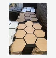 Panneau acoustique hexagonal Vigor Pet, panneau mural perforé en MDF auto-adhésif, panneau acoustique décoratif en bois, décoration intérieure, panneaux muraux