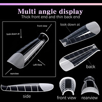 Boîte de 120 moules à ongles réutilisables double usage, forme trapézoïdale transparente, avec lignes graduées, pour extension d'ongles en polygel, pour salon de manucure