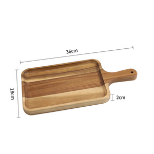 Acacia Wood <b>Steak</b> <b>Plate</b> 18x36x2cm Rectangle With Handle For Party Serving - Product Image 3
