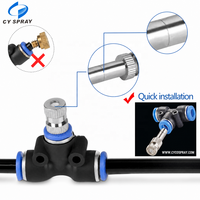 Buse de brumisation haute pression à raccord rapide en laiton, orifice variable 0,1-0,5 mm, anti-goutte, pour refroidissement de serre