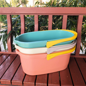 Plastic <b>Mop</b> Bucket Large Thickened Portable For Household <b>Cleaning</b> Mixed Colors - Product Image 4