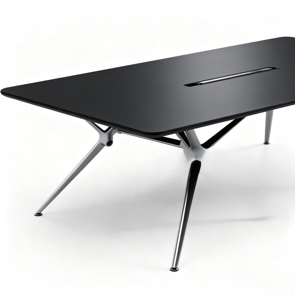 Modern Conference Meeting Table with Beveled Edge, E0 Eco Board, Laser ...