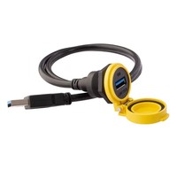 Conector USB 3.0 IP65 a prueba de agua para montaje en panel con carcasa de nailon