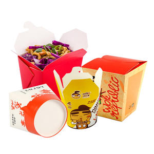 Récipient alimentaire recyclable jetable <span class=keywords><strong>de</strong></span> qualité, emballage en papier brun, Fast Food, <span class=keywords><strong>à</strong></span> <span class=keywords><strong>emporter</strong></span>, papier kraft, seau alimentaire, poignée en plastique - Product Image 4