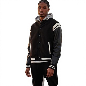 Chaqueta Varsity de Béisbol para Hombre, de Algodón y Poliéster, de Alta Calidad, Ecológica, Transpirable, con Bloques de Color en la Parte Delantera, Estilo Letterman para Invierno - Product Image 1
