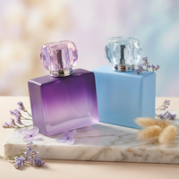 Flacon pulvérisateur de parfum en verre de 100 ml avec capuchon en acrylique transparent personnalisable, design haut de gamme, vente en gros Anding