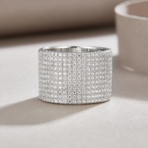 Zanlong 13845 VVS Moissanite 18K witgouden vergulde 11-rijige halve eternity ring 925 zilver ijsdiamant voor heren en dames - Product Image 5