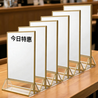 Exhibidores de Números de Mesa Triangulares Verticales de Acrílico A4 A5, Modernos y Profesionales, Porta Menús para Navidad, Marca HQ