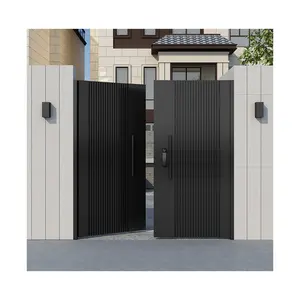 Moderne Chinese-Europese Stijl Aluminium Kunst Villa Poort Aluminium Legering Elektrische/Handmatige Vertaling Dubbele Opening Binnenplaatsdeur