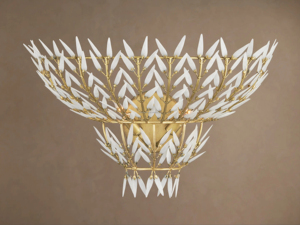 Nouveau lustre Morrigan en verre blanc moderne de grande taille et luxueux pour le hall d'entrée, le salon, lampe suspendue décorative - Product Image 4