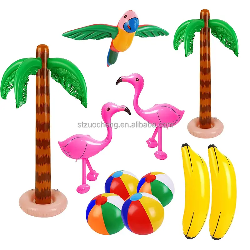 Nieuwe Opblaasbare 3d Kokospalm Zwemmen Pvc Zwembad Speelgoed Strand Bal Flamingo Zomer Water Speelgoed