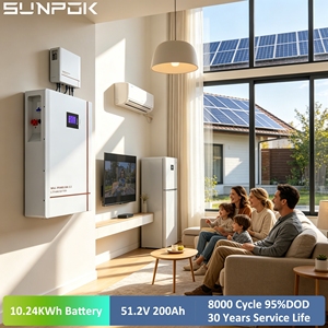 Sunpok Split Hybrid Grid Solar Wall-Mounted Home <b>Storage</b> Battery 48V/51.2V 5kWh 10kWh 100Ah 200Ah Lithium <b>Energy</b> <b>System</b> SP-48200 - Product Image 4