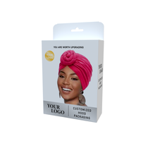 Boîtes d'emballage de bonnet de cheveux en satin de taille personnalisée et de conception libre Boîte de bonnet de cheveux en satin Boîte de rangement à large bande