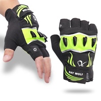 Gants à doigts courts avec lumière LED Gants de cyclisme en demi-cuir pour un usage quotidien pour le camping, la randonnée, la pêche et l'équitation.