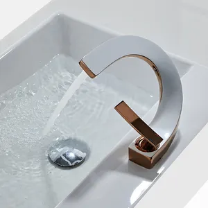 Rubinetti per bagno in oro bianco e rosa di alta qualità rubinetti per lavabo da bagno a cascata moderna rubinetto per lavabo