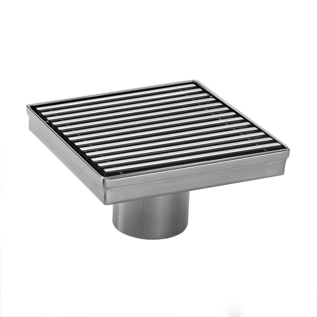 Polished Stainless Steel Square Drain Cover Modern Design Bathroom Sink Waste and Floor Trap Strainer for Hotels