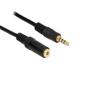 Cavo audio - cavo stereo jack da 3,5 mm maschio/femmina, lunghezza 5 m, 4 pin, ideale per collegare dispositivi audio. - Product Image 1
