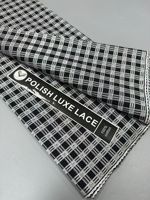 Tissu en dentelle polonaise de luxe 100% coton, broderie noire et argentée, pour vêtements africains pour hommes, 5 yards