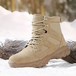 Botas de Nieve para Hombre, de Piel Vacuna, Tipo Botín, para Exteriores |   Forro polar de lana pura, grueso y de gran tamaño |   Antideslizante, Cálido y Ligero - Product Image 5