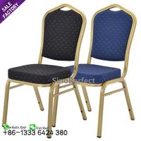 Bon marché, meubles pour mariage, chaises de banquet de luxe pour hôtels, salles de réception VIP, chaises de salle à manger en or empilables