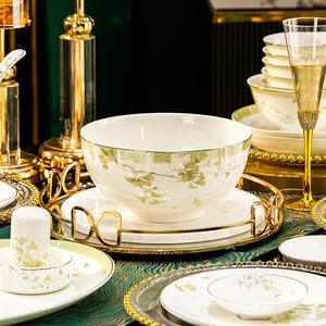 Service de Table en Porcelaine à Bas Prix Service de Vaisselle avec Bols et Plats pour 6 Personnes en Céramique Bone China Dorée - Product Image 6