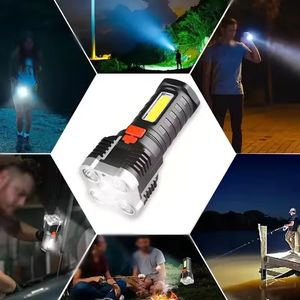 Lampe de poche rechargeable à 5 LED haute puissance, torche de camping avec éclairage latéral COB, 4 modes pour l'aventure, la randonnée et les activités de plein air - Product Image 6