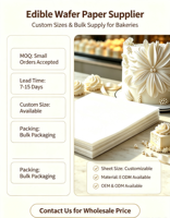 Papier de nougat alimentaire écologique A4, 100 feuilles, 0,35 mm, vente en gros directe usine en vrac, fourniture B2B, pour garniture de gâteau et dessert