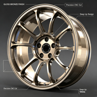 JJSEES Jantes en alliage d'aluminium forgé, finition bronze brillant, jantes forgées de 18 à 22 pouces, PCD 5x112 5x114.3 5x120, compatibles avec BMW Audi Mercedes