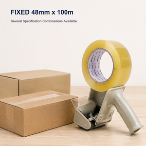 Cinta de embalaje BOPP de 48 mm x 100 m, transparente y amarilla, para sellado de cajas en almacenes, despacho y recepción en estanterías. - Product Image 4