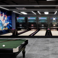 Peralatan Bowling Duckpin 2 Jalur 4 Jalur Mesin Bowling Indoor Dijual