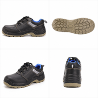 Bottes de travail AOXIANG à embout d'acier - Tige en cuir véritable, semelle extérieure en PU, doublure en maille, anti-perforation, pour usage en usine, construction hivernale, coupe basse