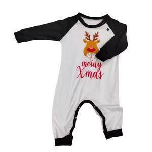 Pyjamas de Noël Xmax Marry Home Clothing en tricot à carreaux rouges à manches longues avec imprimé renne, ensembles parent-enfant - Product Image 5