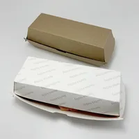 Boîtes en papier jetables universelles blanches, nouveau design, personnalisées pour hamburgers, poulet frit, ailes de poulet, résistantes à la graisse, pour pop-corn