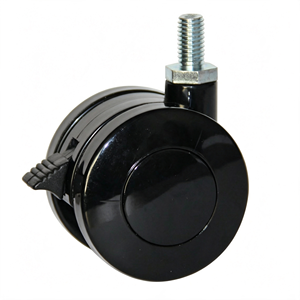 Premium Heavy Duty 2 Inch Soft TPR Rubber Swivel Furniture Caster <b>Wheels</b> Steel Side <b>Lock</b> Brake Silent 4 Pack Floor Safe - Product Image 3