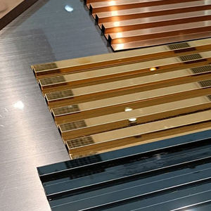 Décoration en acier inoxydable profil métallique miroir couleur or garniture de carreaux panneau mural cannelé en acier inoxydable - Product Image 2