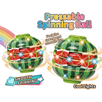 Balle Fidget Spinner à Pression avec Lumières et Motifs Fruités, Jouet Anti-Stress et Anti-Anxiété, Spinner de Bureau pour Enfants et Adultes