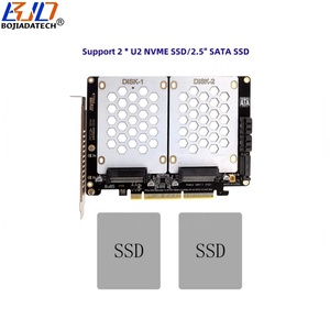 PCI-E 4.0 <span class=keywords><strong>8X</strong></span> 16X เป็น2 * ตัวเชื่อมต่อ SFF-8639 U.2การ์ดอะแดปเตอร์สำหรับ U2 NVMe & 2.5 "SATA SSD MB รองรับ PCIe X4X4 bifurcation - Product Image 4