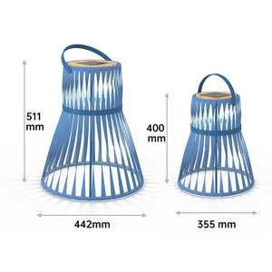 Sigarten Solar y carga USB linterna de suelo grande al aire libre impermeable Boho sintético ratán linternas <span class=keywords><strong>para</strong></span> piscina jardín Patio - Product Image 5