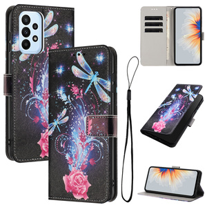 Funda de teléfono con Tapa de cuero pintado para Samsung A73 A53 A33 A72 A52 A51 4G A71 5G A70S A50S A30S funda de teléfono con billetera magnética híbrida - Product Image 4