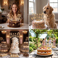 Bougie d'anniversaire en forme de lettre dorée métallique avec topper cœur LOVE pour fête et mariage