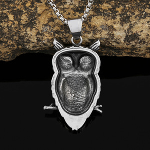Collar con colgante de acero inoxidable yunnique con forma de búho para hombre, estilo vikingo, joyería con forma de animal, regalo, accesorio de ocio - Product Image 3