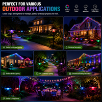 Luz LED RGB IP65 Impermeable para Exteriores, Iluminación LED Programable con Control por Aplicación, Luz LED para Decoración de Paisajes y Edificios